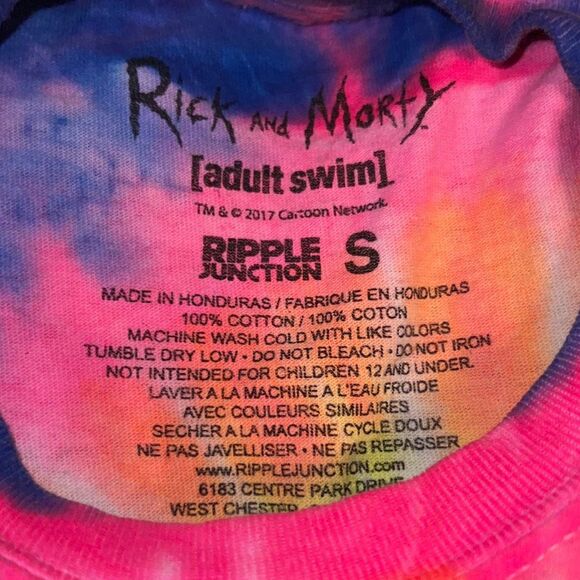 Rick & Morty Ripple Junction Tie-dye Cotton Shirt Size Small #51 - Picture 4 of 5